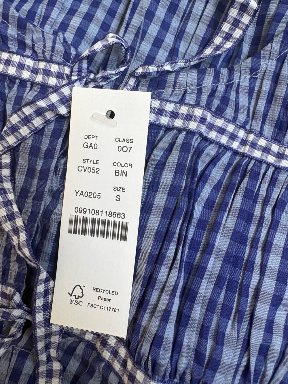 J.Crew Tie-front top in gingham - NWT - Picture 7 of 7